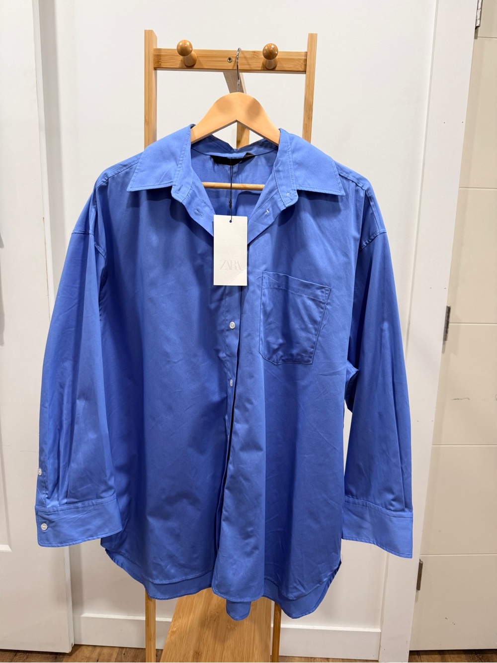 ZARA Royal Blue Oversized Button-Up Shirt